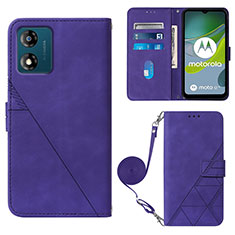 Coque Portefeuille Livre Cuir Etui Clapet YB3 pour Motorola Moto E13 Violet