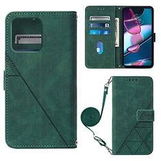 Coque Portefeuille Livre Cuir Etui Clapet YB3 pour Motorola Moto Edge 40 Pro 5G Vert