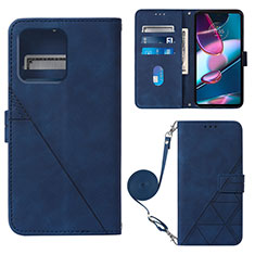 Coque Portefeuille Livre Cuir Etui Clapet YB3 pour Motorola Moto Edge Plus (2023) 5G Bleu