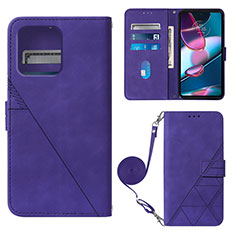 Coque Portefeuille Livre Cuir Etui Clapet YB3 pour Motorola Moto Edge Plus (2023) 5G Violet