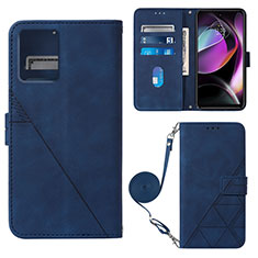 Coque Portefeuille Livre Cuir Etui Clapet YB3 pour Motorola Moto G 5G (2023) Bleu