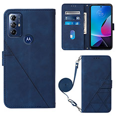 Coque Portefeuille Livre Cuir Etui Clapet YB3 pour Motorola Moto G Play (2023) Bleu