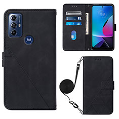 Coque Portefeuille Livre Cuir Etui Clapet YB3 pour Motorola Moto G Play (2023) Noir