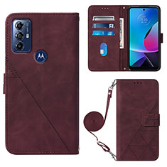 Coque Portefeuille Livre Cuir Etui Clapet YB3 pour Motorola Moto G Play (2023) Rouge