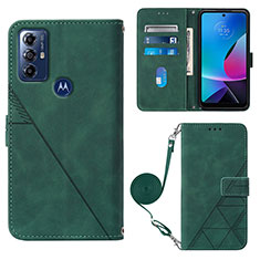 Coque Portefeuille Livre Cuir Etui Clapet YB3 pour Motorola Moto G Play (2023) Vert