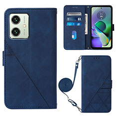 Coque Portefeuille Livre Cuir Etui Clapet YB3 pour Motorola Moto G54 5G Bleu