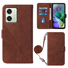 Coque Portefeuille Livre Cuir Etui Clapet YB3 pour Motorola Moto G54 5G Marron