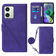 Coque Portefeuille Livre Cuir Etui Clapet YB3 pour Motorola Moto G54 5G Violet