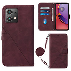 Coque Portefeuille Livre Cuir Etui Clapet YB3 pour Motorola Moto G84 5G Rouge