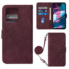 Coque Portefeuille Livre Cuir Etui Clapet YB3 pour Motorola Moto X40 5G Rouge