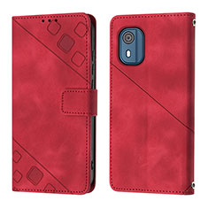 Coque Portefeuille Livre Cuir Etui Clapet YB3 pour Nokia C02 Rouge