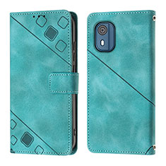 Coque Portefeuille Livre Cuir Etui Clapet YB3 pour Nokia C02 Vert