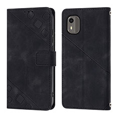 Coque Portefeuille Livre Cuir Etui Clapet YB3 pour Nokia C12 Noir