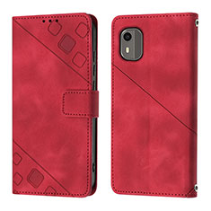 Coque Portefeuille Livre Cuir Etui Clapet YB3 pour Nokia C12 Plus Rouge