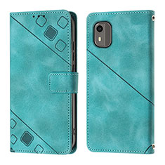 Coque Portefeuille Livre Cuir Etui Clapet YB3 pour Nokia C12 Plus Vert