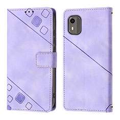 Coque Portefeuille Livre Cuir Etui Clapet YB3 pour Nokia C12 Pro Violet