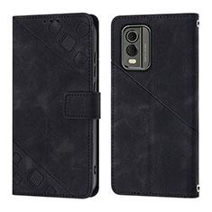 Coque Portefeuille Livre Cuir Etui Clapet YB3 pour Nokia C210 Noir