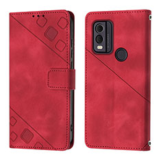 Coque Portefeuille Livre Cuir Etui Clapet YB3 pour Nokia C22 Rouge