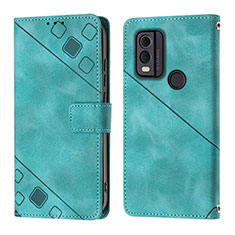 Coque Portefeuille Livre Cuir Etui Clapet YB3 pour Nokia C22 Vert