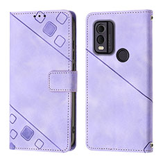 Coque Portefeuille Livre Cuir Etui Clapet YB3 pour Nokia C22 Violet