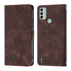 Coque Portefeuille Livre Cuir Etui Clapet YB3 pour Nokia C31 Marron