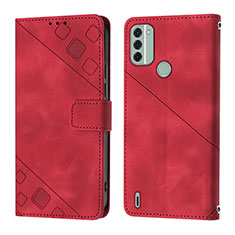 Coque Portefeuille Livre Cuir Etui Clapet YB3 pour Nokia C31 Rouge