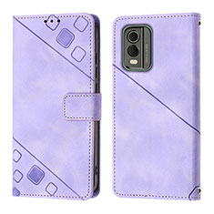 Coque Portefeuille Livre Cuir Etui Clapet YB3 pour Nokia C32 Violet