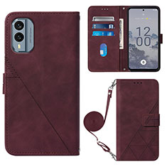 Coque Portefeuille Livre Cuir Etui Clapet YB3 pour Nokia X30 5G Rouge