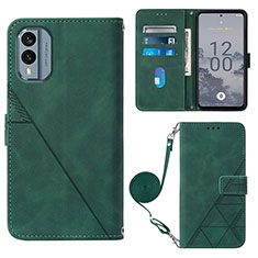 Coque Portefeuille Livre Cuir Etui Clapet YB3 pour Nokia X30 5G Vert