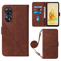 Coque Portefeuille Livre Cuir Etui Clapet YB3 pour Oppo Reno8 T 4G Marron