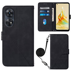 Coque Portefeuille Livre Cuir Etui Clapet YB3 pour Oppo Reno8 T 4G Noir