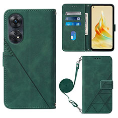 Coque Portefeuille Livre Cuir Etui Clapet YB3 pour Oppo Reno8 T 4G Vert