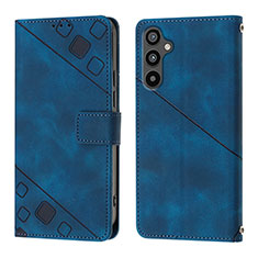 Coque Portefeuille Livre Cuir Etui Clapet YB3 pour Samsung Galaxy A34 5G Bleu