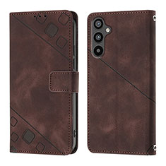 Coque Portefeuille Livre Cuir Etui Clapet YB3 pour Samsung Galaxy A34 5G Marron