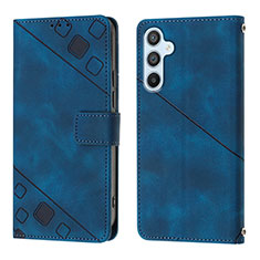 Coque Portefeuille Livre Cuir Etui Clapet YB3 pour Samsung Galaxy A54 5G Bleu