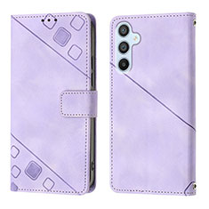 Coque Portefeuille Livre Cuir Etui Clapet YB3 pour Samsung Galaxy A54 5G Violet