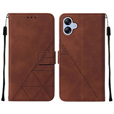 Coque Portefeuille Livre Cuir Etui Clapet YB3 pour Samsung Galaxy F04 Marron