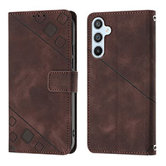 Coque Portefeuille Livre Cuir Etui Clapet YB3 pour Samsung Galaxy Quantum4 5G Marron