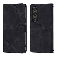 Coque Portefeuille Livre Cuir Etui Clapet YB3 pour Sony Xperia 1 V Noir