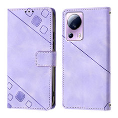 Coque Portefeuille Livre Cuir Etui Clapet YB3 pour Xiaomi Mi 13 Lite 5G Violet