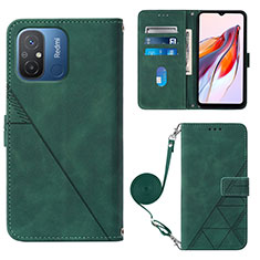 Coque Portefeuille Livre Cuir Etui Clapet YB3 pour Xiaomi Poco C55 Vert