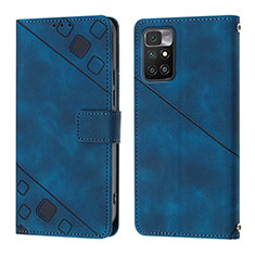 Coque Portefeuille Livre Cuir Etui Clapet YB3 pour Xiaomi Redmi 10 Prime Bleu