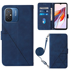 Coque Portefeuille Livre Cuir Etui Clapet YB3 pour Xiaomi Redmi 11A 4G Bleu