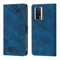 Coque Portefeuille Livre Cuir Etui Clapet YB3 pour Xiaomi Redmi K60 5G Bleu