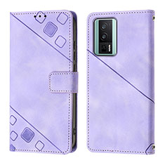 Coque Portefeuille Livre Cuir Etui Clapet YB3 pour Xiaomi Redmi K60 5G Violet