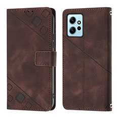 Coque Portefeuille Livre Cuir Etui Clapet YB3 pour Xiaomi Redmi Note 12 4G Marron