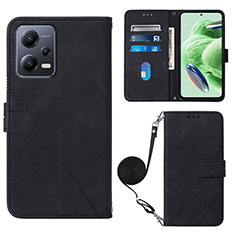 Coque Portefeuille Livre Cuir Etui Clapet YB3 pour Xiaomi Redmi Note 12 5G Noir