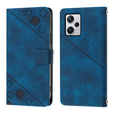 Coque Portefeuille Livre Cuir Etui Clapet YB3 pour Xiaomi Redmi Note 12 Explorer Bleu