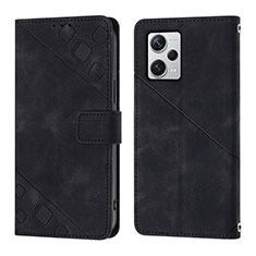 Coque Portefeuille Livre Cuir Etui Clapet YB3 pour Xiaomi Redmi Note 12 Explorer Noir