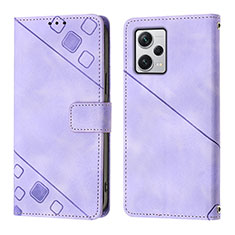 Coque Portefeuille Livre Cuir Etui Clapet YB3 pour Xiaomi Redmi Note 12 Explorer Violet